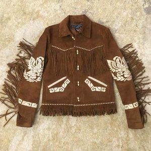 Ralph Lauren Western Eagle Suede Jacket Women M